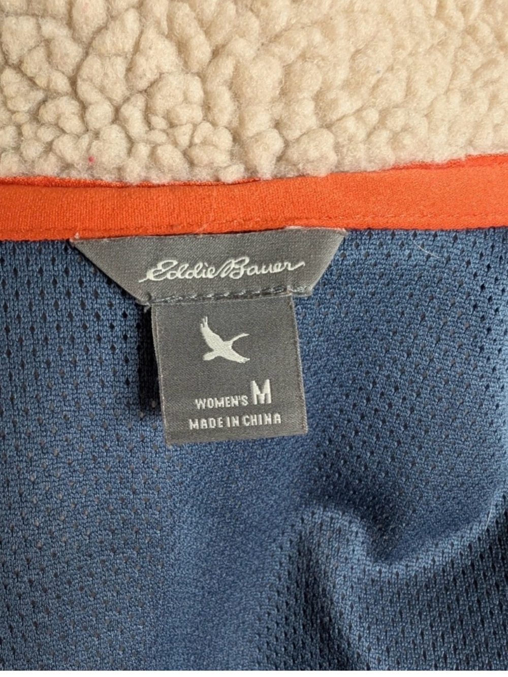 Eddie Bauer Women’s Sherpa Fleece Vest Size Small Cream Teddy Fleece Zip Up - Picture 8 of 8